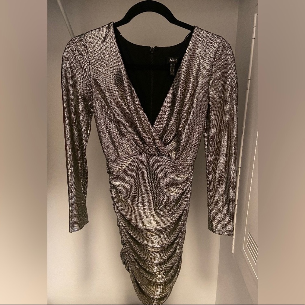 Aidan Mattox V Neck Dress